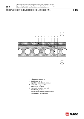 VL-01 Õõnespaneelidest vahelae löökheli isolatsioon, detail