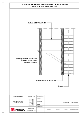 Izolacja pionowa kanału wentylacyjnego - Paroc Hvac Slab Alucoat