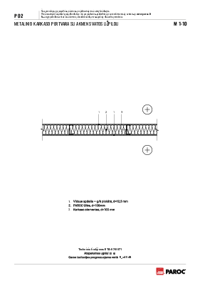 P 02 Metalinio karkaso pertvara su akmens vatos užpildu