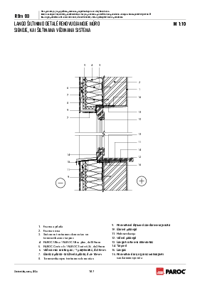 RSm 03 Lango šiltinimo detalė renovuojamoje mūro sienoje, kai šiltinama vėdinama sistema